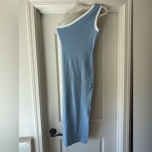 Elegant Blue One shoulder Dress
